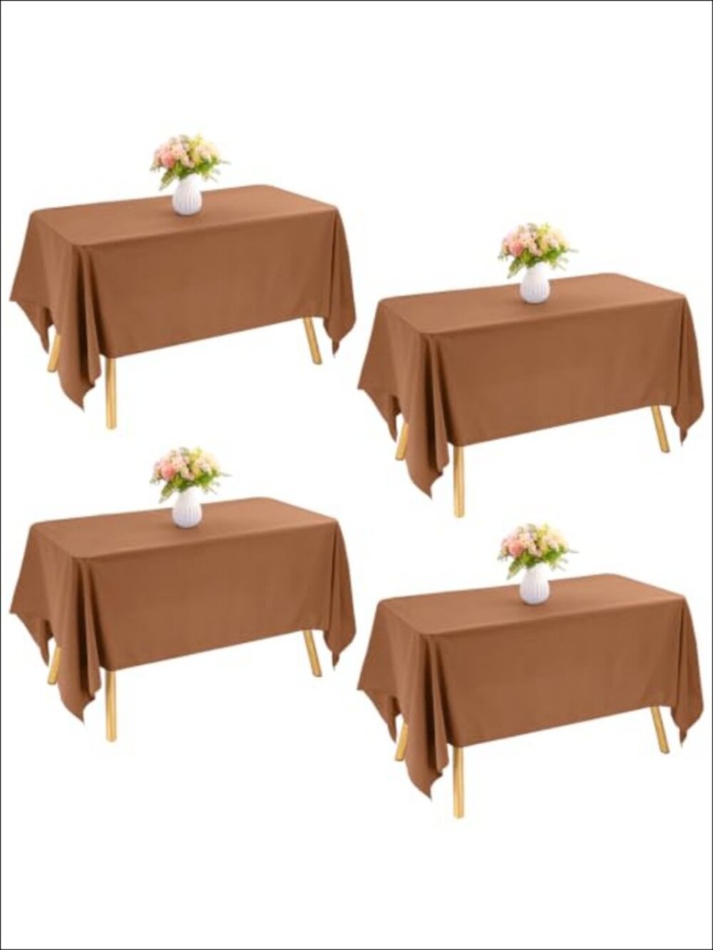 4 Pack Rectangle Tablecloth 60x102 Washable Polyester Table Cover Dining